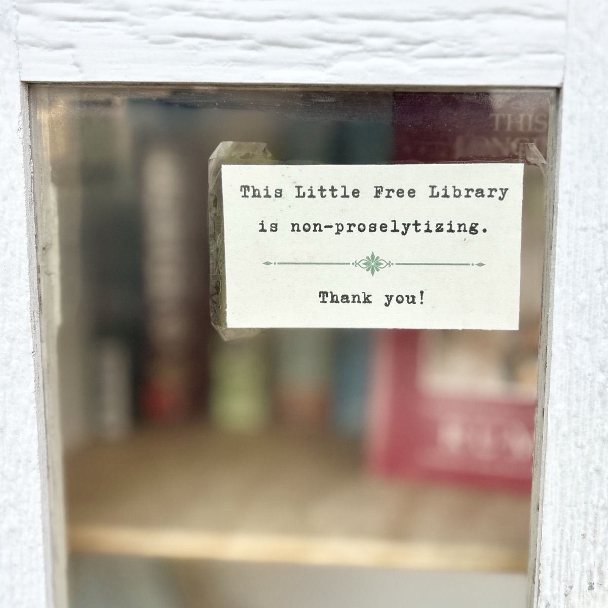 Religious texts and tracts from the little free library